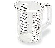 Rubbermaid Commercial Products Bouncer Clear Measuring Cup 4-Cup/1-Quart Clear Strong Food Grade Easy Read for Liquid/Dry Ingredients for Home/Professional Kitchen