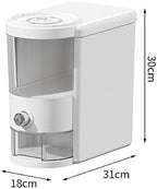 12 Lbs Rice Container with Measuring Cup, Upgraded Built-in Fresh Box, Cereal Dispenser Storage with Lids for Home Kitchen Pantry Rice Soybean Corn And large grain grains-White