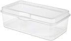 Sterilite Large FlipTop, Stackable Small Storage Bin with Hinging Lid, Plastic Container to Organize Desk at Home, Classroom, Office, Clear, 1-Pack
