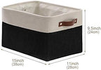 DECOMOMO Storage Bins Fabric Storage Baskets for Shelves, Linen Closet Organization Toys Nursery (Black and White, Large - 4 Pack)
