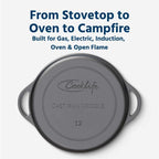 COOKLIFE 12 Inch Lightweight Pre-Seasoned Cast Iron Griddle - Smooth Polished Surface, Easy to Clean Cast Iron skillets Use in the Oven, on the Stove or Grill, Over a Campfire