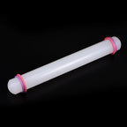 HARFINGTON Fondant Rolling Pin 12 Inch x 1.38 Inch Adjustable Guide Rings Non-Stick PP Plastic Fondant Roller Dough Roller Kitchen Decorating Tools for Cookie Pastry Pizza Clay