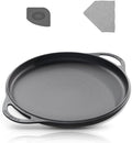 COOKLIFE 12 Inch Lightweight Pre-Seasoned Cast Iron Griddle with Cleaning Kit - Smooth Polished Surface, Easy to Clean Cast Iron skillets Use in the Oven, on the Stove or Grill, Over a Campfire