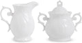 Sugar and Creamer Set Ceramic, Creamer Pitcher and Sugar Bowl with Lid, Creamer Pitcher with Handle,Sugar Cube Dish Coffee or Tea, White (white)