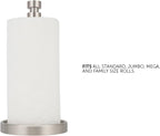 Ivilon Paper Towel Roll Stand - Steady and Easy Tear - Fits All Paper Towel Rolls - Brushed Nickel
