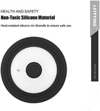 Universal Lid for Pot,Pan,Skillet Fits 6.5",7",8" Cookware Silicon lid Dishwasher Safe, Replacement Lid Vented Tempered Glass with Heat Resistant Silicone Rim By HR Huare Technology, Black,1 Pack