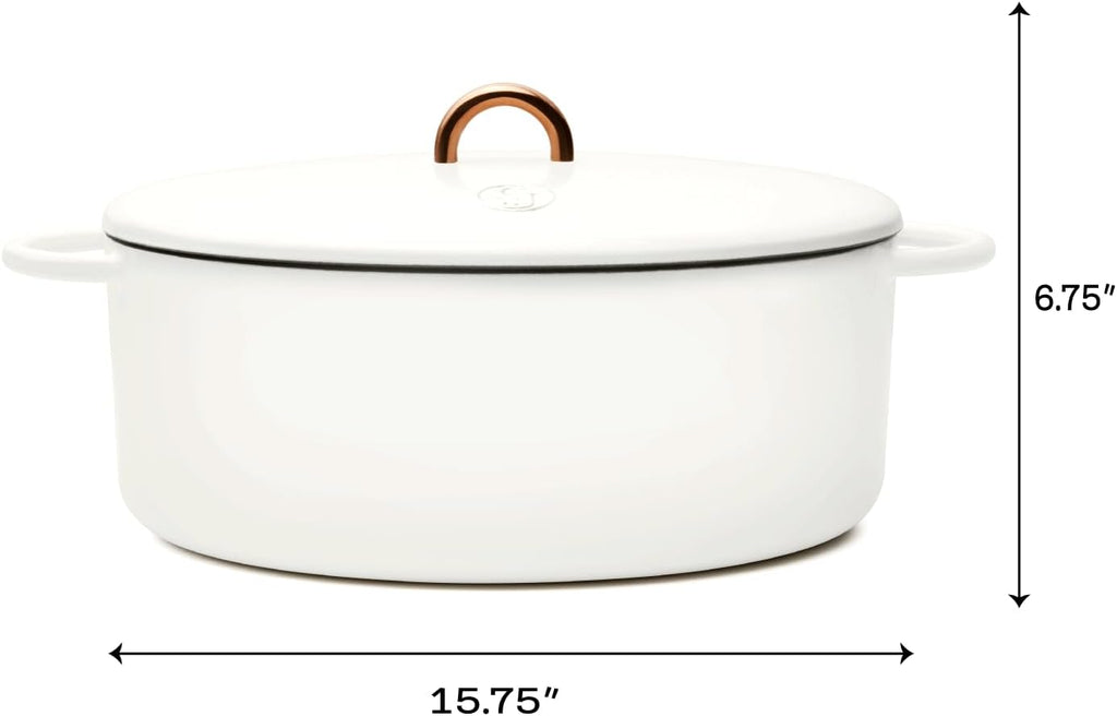 Great Jones Dutchess Cast Iron Dutch Oven Pot With Lid (Salt) - Large 6.75 Quart Size, Dual Handles - All Stovetop Safe - 500° Dutch Oven For Bread Baking | Dishwasher Friendly