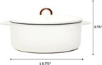 Great Jones Dutchess Cast Iron Dutch Oven Pot With Lid (Salt) - Large 6.75 Quart Size, Dual Handles - All Stovetop Safe - 500° Dutch Oven For Bread Baking | Dishwasher Friendly
