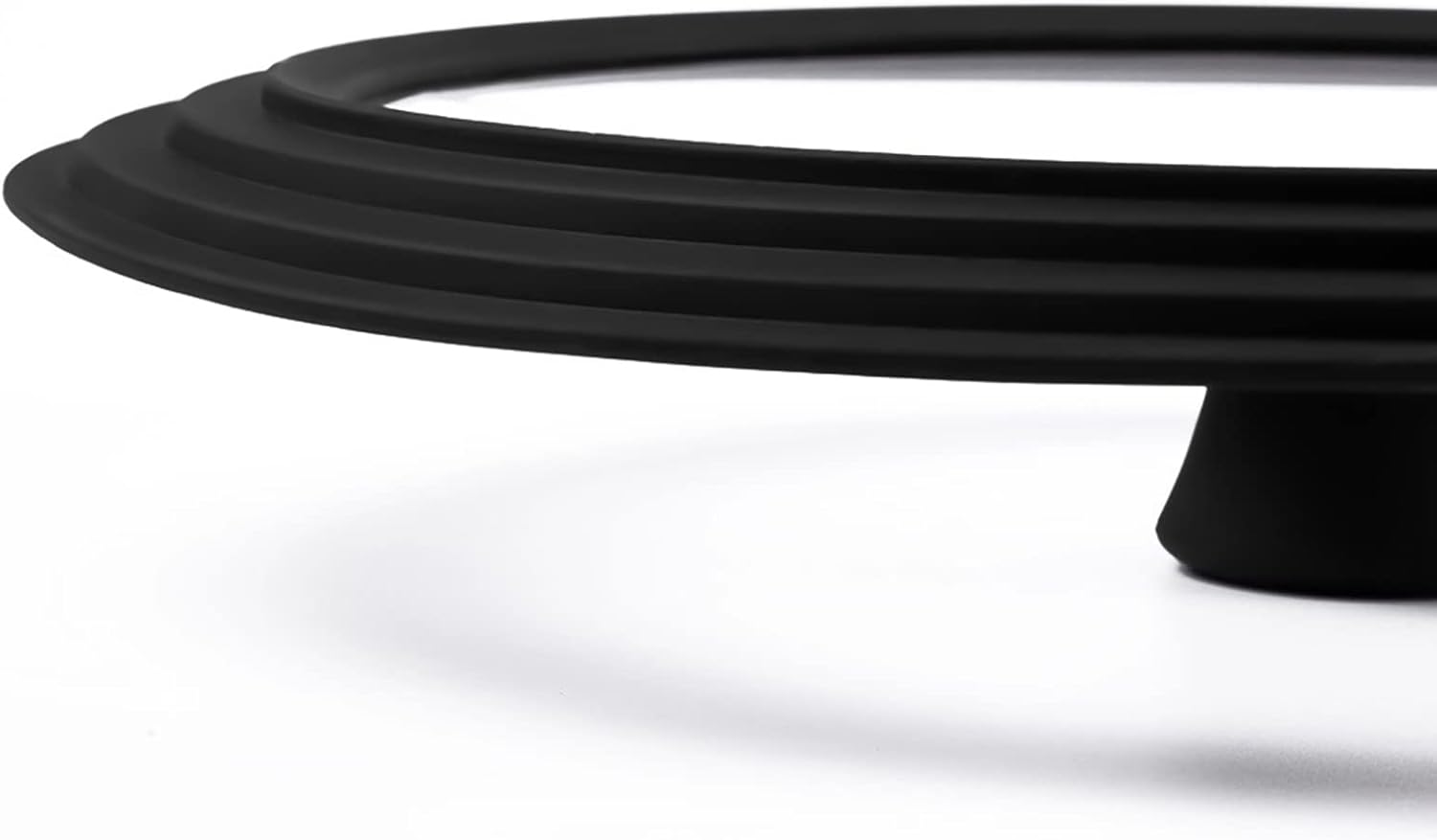 Universal Lid for Pots, Pans and Skillets Vented Tempered Glass with Heat Resistant Silicone Rim, Fits 11 inch, 12 inch, 12.5 inch Cookware, Replacement Lid, Black