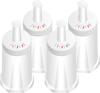 Filter - Replacement Water Filter Compatible with Breville Sage Claro Swiss For Oracle, Barista & Bambino - Compare to Part #BES008WHT0NUC1. Pack of 4（First use without adding coffee powder）