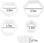 8 Pcs Soccer Ball Hexagon Cookie Cutter - 4 Sizes Geometric Biscuit Cutters Pattern Cake Topper Soccer Cookie Cutter Set for Baking Cake Decorations