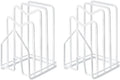 SUNFICON 2 Pack White Cutting Board Holder Rack Pot Pan Lids Holder Chopping Board Organizer Thin Bakeware Tray Dry Display Stand Kitchen Countertop Cabinet Office