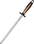 Selected High-Carbon Steel Honing Rod - Honing Steel Made of Hardened with Classic Simplicity Handle Sharpening Steel for Knife Sharpeners for Kitchen Knives (12IN)