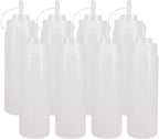8 Pack 16-Ounce Plastic Squeeze Bottles for Food, Crafts, Art, Multi Purpose Set of 8 with extra 8 Chalk Labels and 1 Pen