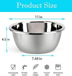 meleg otthon Stainless Steel Mixing Bowl, 5.8QT Salad Bowl, Metal Bowls, Stainless Steel Basin, Heavy Duty Deeper Edge Mirror Finish Dishwasher Safe Bowl (L)…