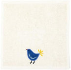 MUkitchen Cotton Dish Cloth Set with Scrubber, 12x12 in, 2 Pack (Blue Bird)
