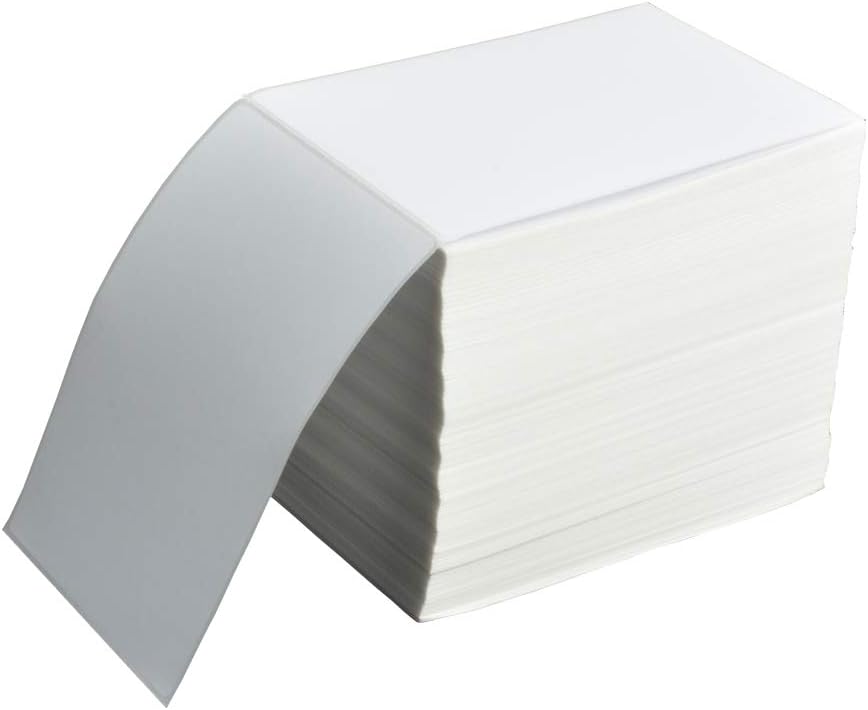 FungLam 4x6 Thermal Printer Labels - 1000 Fanfold Direct Shipping Labels, Perforated With Strong Adhesive - Compatible With Zebra, Rollo and Most Thermal Printers