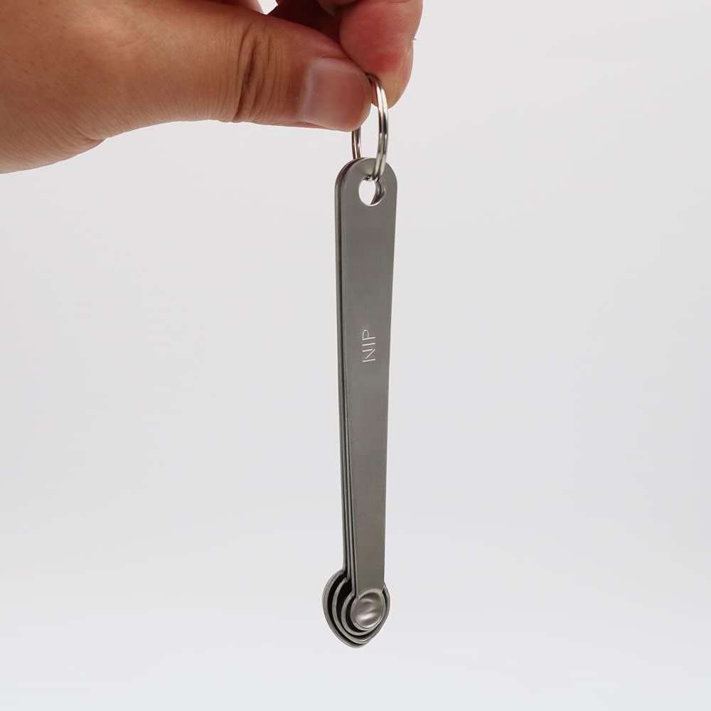 2Pack Mini Measuring Spoons Set, Small Stainless Steel Teaspoon for Cooking and Baking, Suitable for Tiny Amount of Dry or Liquid Ingredients and Spices (1/8, 1/16, 1/32, 1/64 tsp)