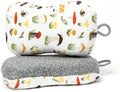MÜkitchen Premium Microfiber Sponge Set for Dishes and Cleaning, 2 Pack, Printed (Shrooms)