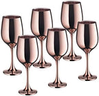 Vikko Décor Wine Glasses, Light Gold Wine Glass, 14 Oz Fancy Wine Glasses With Stem For Red And White Wine, Thick And Durable Wine Glass, Dishwasher Safe, Set Of 6