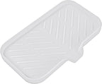 Silicone Bathroom Soap Dishes with Drain Spout-Bathroom and Kitchen Sink Organizer,Sponge Holder,Dish Soap Tray,Perfect for Dispenser,Scrubber,Bottle,Cup on Sink or Counter-White 9.6"×5.3"