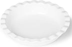 ONTUBE 10.5-Inch Deep Pie Pans 50oz, Ceramic Large Round Pie Tins for Baking, (White, 1 Pieces)