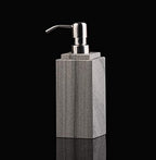 Hand Liquid&Lotion Soap Dispenser Pump Bottle Natural Marble for Kitchen Bathroom Countertop Laundry Room Holds Dish Soap Shampoo Laundry Liquid Shower Gel (Grey Sand)