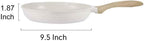 JEETEE 9.5 Inch Nonstick Frying Pan, Stone Coating Cookware, Nonstick Omelette Pan with Heat-Resistant Handle, Induction Skillet for Eggs(Beige)