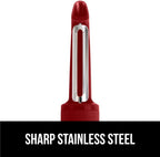 GORILLA GRIP Patented BPA-Free Sharp Stainless Steel Swivel Vegetable Peeler, Comfortable Handle Potato Peelers, Smooth Peeling, Peel Carrots Apple, Includes Blade Cover, Kitchen Tool, Red