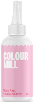 Colour Mill Chocolate Drip Easy-Melt Drizzle for Desserts, 125 Grams Baby Pink