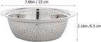 Hemoton Stainless Steel Rice Washer Bowl and Strainer Colander for Kitchen Use Multipurpose Fruit Vegetable Washing Basket 8.66 Inch Diameter