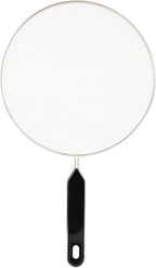 Splatter Screen for Frying Pan, Grease Splatter Guard, Stainless Steel Splatter Guards for Frying with Long Handle, Kitchen Oil Splash Guard Cooking Shield, Fine Mesh Strainer (Black, 12 inch)