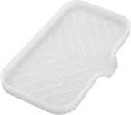 Silicone Bathroom Soap Dishes with Drain Spout-Bathroom and Kitchen Sink Organizer,Sponge Holder,Dish Soap Tray,Perfect for Dispenser,Scrubber,Bottle,Cup on Counter Translucent 9.6"×5.3"