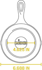 Lodge 6-1/2 Inch Cast Iron Pre-Seasoned Skillet – Signature Teardrop Handle - Use in the Oven, on the Stove, on the Grill, or Over a Campfire, Black