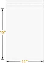 100 PCS 11"x15" Large Thick 2.4 Mil Clear Zip Seal Lock Poly Bags Reclosable Plastic Bags Clothing T-Shirts Shoes Toys Snack Zipper Bag