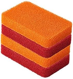 Liflicon Heavy Duty Silicone Scrubber Sponges (4 Pack) -Kitchen Bathroom Cleaning Scrubber Dish Washing Scrubber