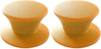 JoyTube Universal Pot Pan Lids Replacement Knob, Silicone Heat Resistant Pan Cover Holding Handles BPA Free Dishwasher Safe Fits Skillets and Kitchen Cookware (Pack of Two-Orange)