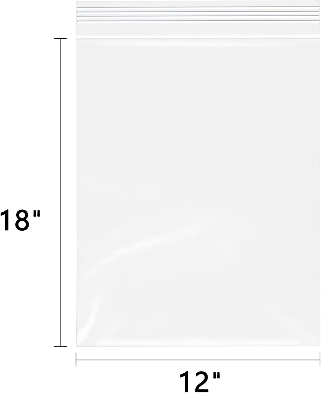 12" x 18"(1000 Count) Large Zip Plastic Poly Bags - 2 Mil Clear Reclosable Zipper Bags for Prints, Photos, Documents, Clothing, T-Shirt, Storage