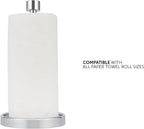 Ivilon Countertop Paper Towel Holder - Modern End Cap Minimalist Design - Color Chrome