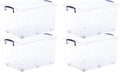 Superio Storage Bins with Lids, Clear Plastic Containers for Organizing, Stackable Totes, BPA Free, Odor Free, Organizer Boxes for Home, and Dorm (4 Pack, 44 Quart)
