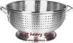 (8-QT) Aluminum Colander with Handles and Base Heavy Duty Commercial Grade