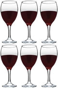 Vikko Wine Glasses, 15 Ounce Stemmed Set of 6 for Red and White, Thick and Durable Clear Glass