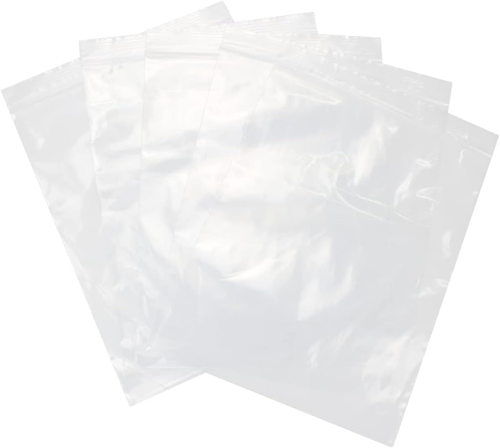 10" X 13" (100 Bags) 2 Mil Clear Reclosable Zip Plastic Poly Bags with Resealable Lock Seal Zipper