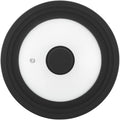 Universal Lid for Pot,Pan,Skillet Fits 6.5",7",8" Cookware Silicon lid Dishwasher Safe, Replacement Lid Vented Tempered Glass with Heat Resistant Silicone Rim By HR Huare Technology, Black,1 Pack