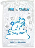 Ice Bags with Drawstring Closure | 10lb, 400ct/cs | 41 mic Thickness | Portable Storage and Freezer Keeper