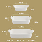 Sweejar Baking Pans Set, Ceramic 9x13 Baking Dish with Handle, Rectangular Casserole Dishes for Oven, Bakeware Sets of 3, Durable Lasagna Pan Deep for Kitchen, Banquet, Wedding Gift(Blue & Yellow)
