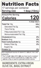 Blazing Bella Extra Virgin Olive Oil (Basil, 8.45 Fl Oz (Pack of 1))