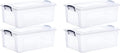 Superio Storage Bins with Lids, Clear Plastic Containers for Organizing, Stackable Totes, BPA Free, Odor Free, Organizer Boxes for Home, and Dorm (4 Pack, 22.7 Qt)