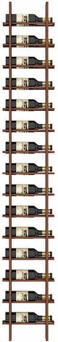Wine Rack Freestanding Floor, 16 Tier 16 Bottle Capacity Display Holder, Industrial Wine Bottle Storage Shelves, for Any Bar, Wine Cellar, Kitchen, Dining Room (Brown, 1 Column)