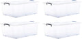 Superio Storage Bins with Lids, Clear Plastic Containers for Organizing, Stackable Totes, BPA Free, Odor Free, Organizer Boxes for Home, and Dorm (4 Pack, 60 Quart)